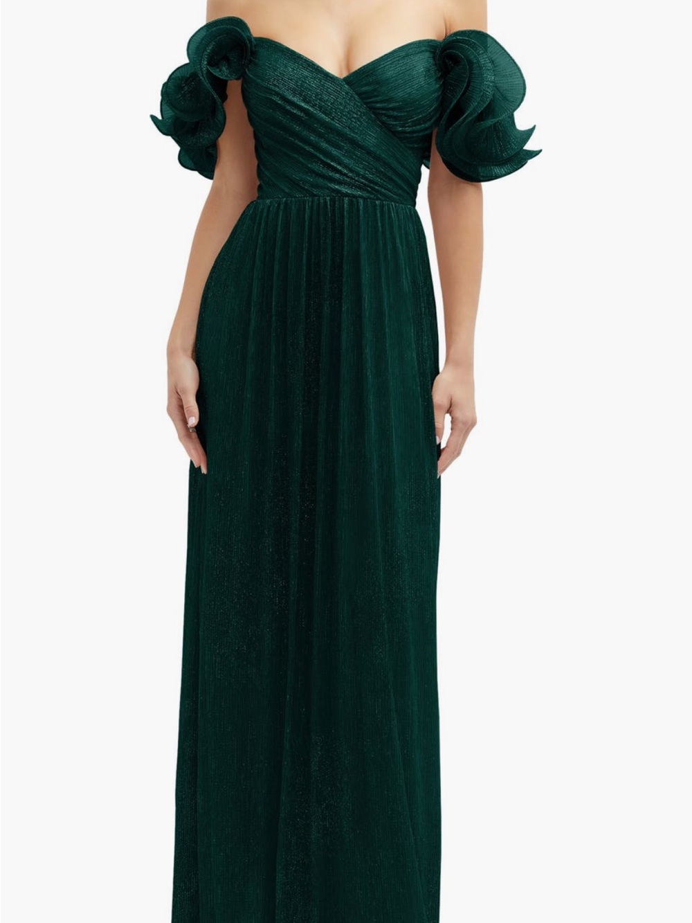 After Six One-Shoulder Emerald Green Evening Gown